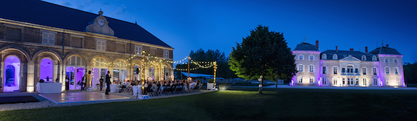 1405_Renata outdoor wedding_Chateau de Varennes_004_encre noire_pano nightime_598